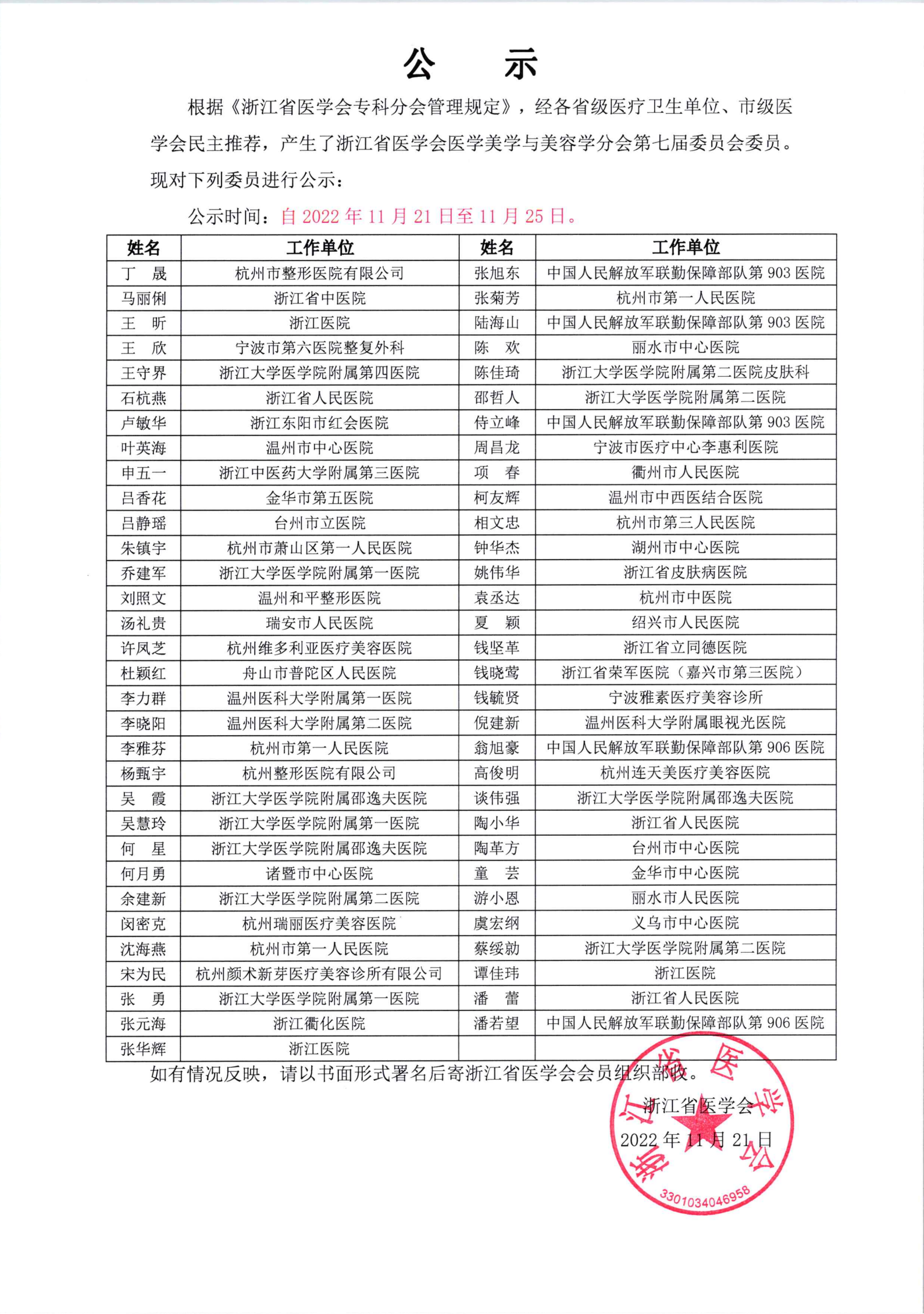 浙江省医学会医学美学与美容学分会第七届委员会委员名单公示_00.png