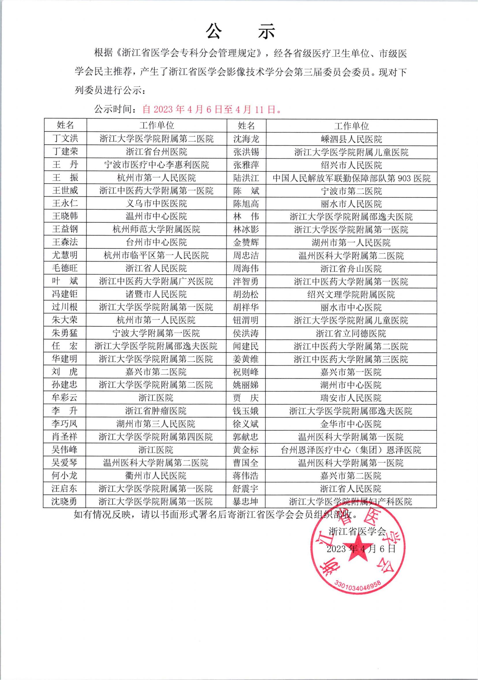 浙江省医学会影像技术学分会第三届委员会委员公示_00.jpg