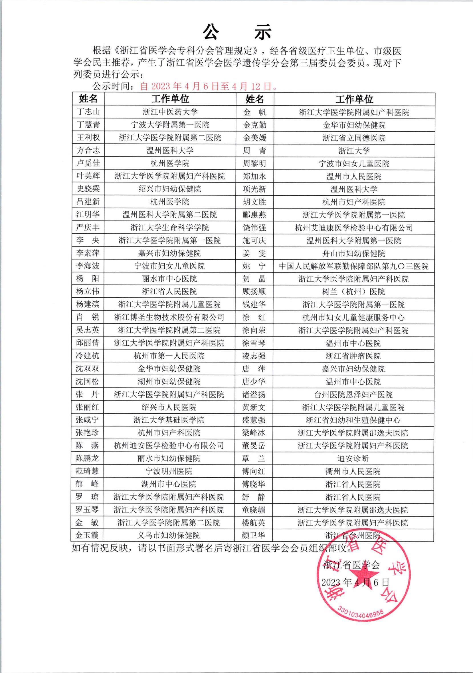 浙江省医学会医学遗传学分会第三届委员会委员公示_00.jpg